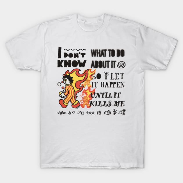 Clown on Fire T-Shirt by cskips